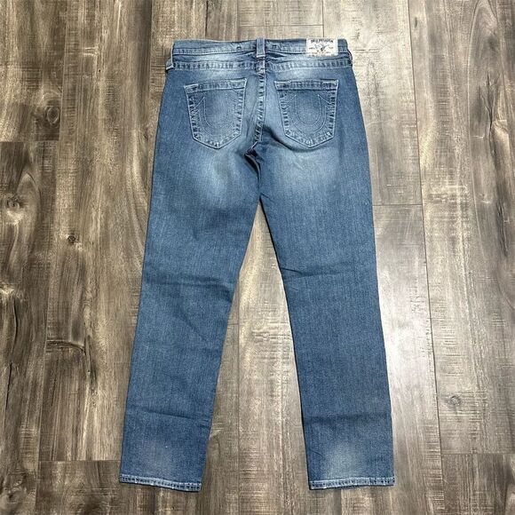 True Religion Women's Boyfriend Jeans Size 28 Blue Medium Wash Denim - Picture 1 of 9